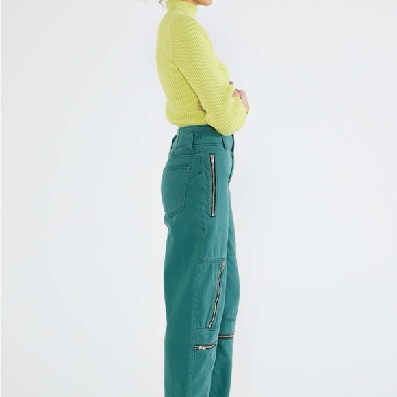 Etica Women’s Barrel Leg Doyle Biker Pants in Quetzal Green Size 31 - Picture 4 of 13